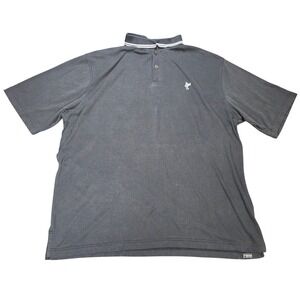 Ashworth Polo Shirt Men's Size XL Black Cotton Blend Hybrid Ribbed Short Sleeve